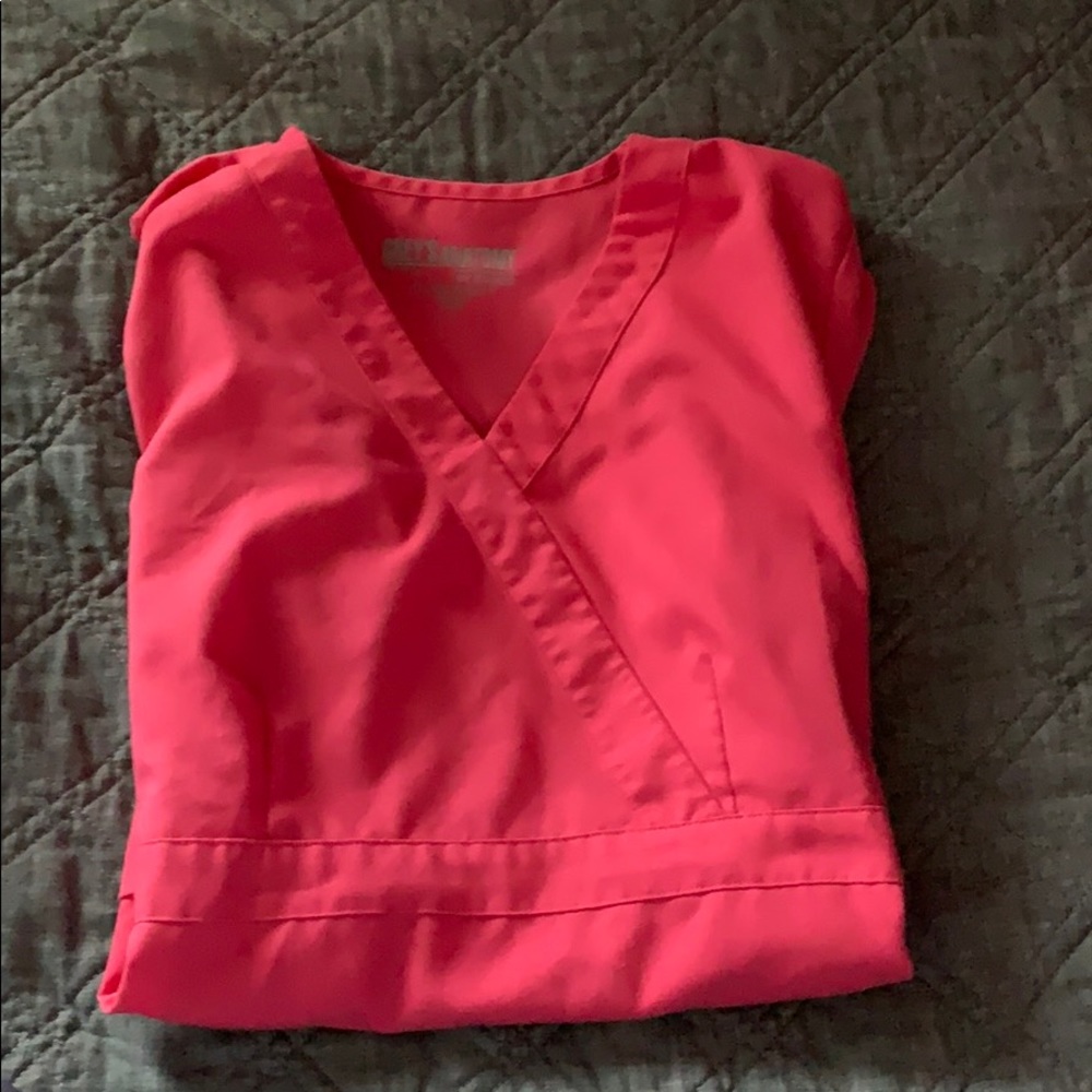 Greys anatomy mock wrap scrub top